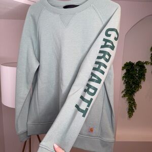 Carhartt Relaxed Fit Midweight Crewneck Block Logo Sleeve Graphic Sweatshirt